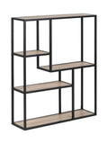 Actona Black Oak Seaford Metal Wall Shelf with 3 Additional Shelves
