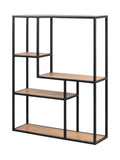 Actona Black Oak Seaford wall shelf with three additional oak shelves, UK version