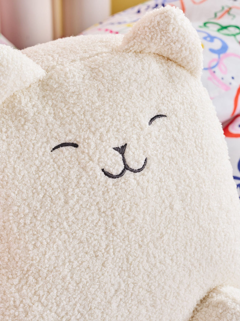 Neutral cat cushion cream 30cm, UK version