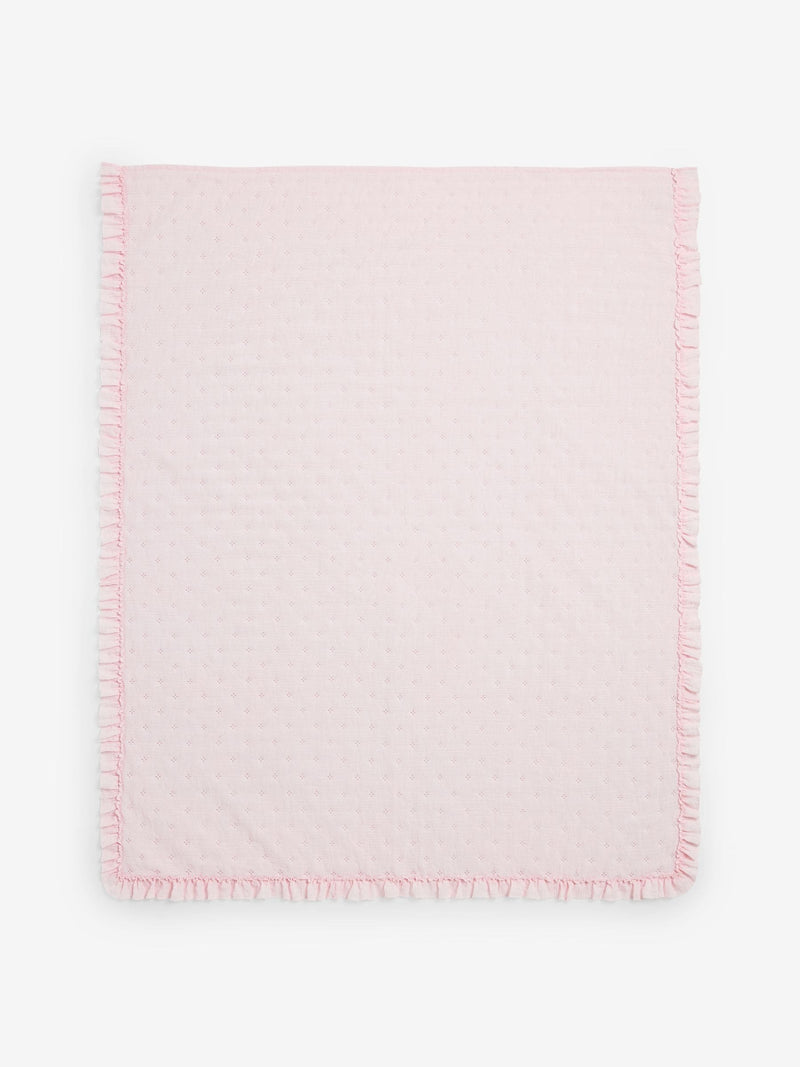 Pink quilted textured throw - British product