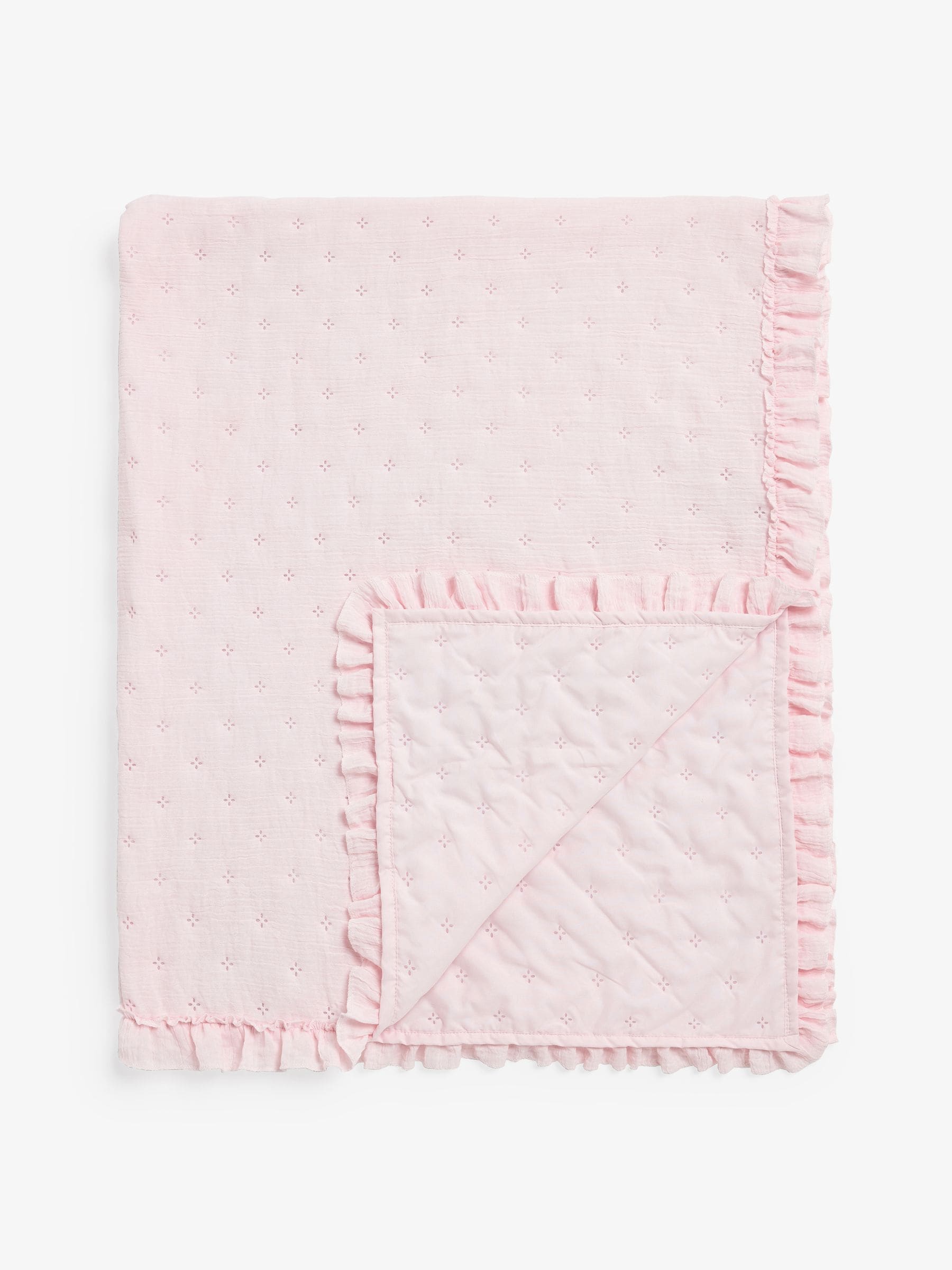 Pink quilted textured throw - British product