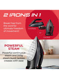 Tower steam iron red/black ceramic soleplate, imported from the UK
