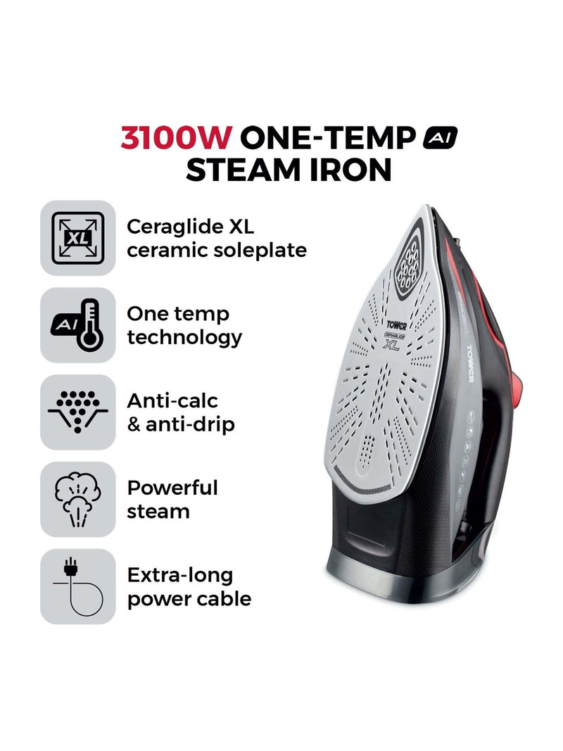 Tower steam iron cordless ceramic soleplate, imported from the UK