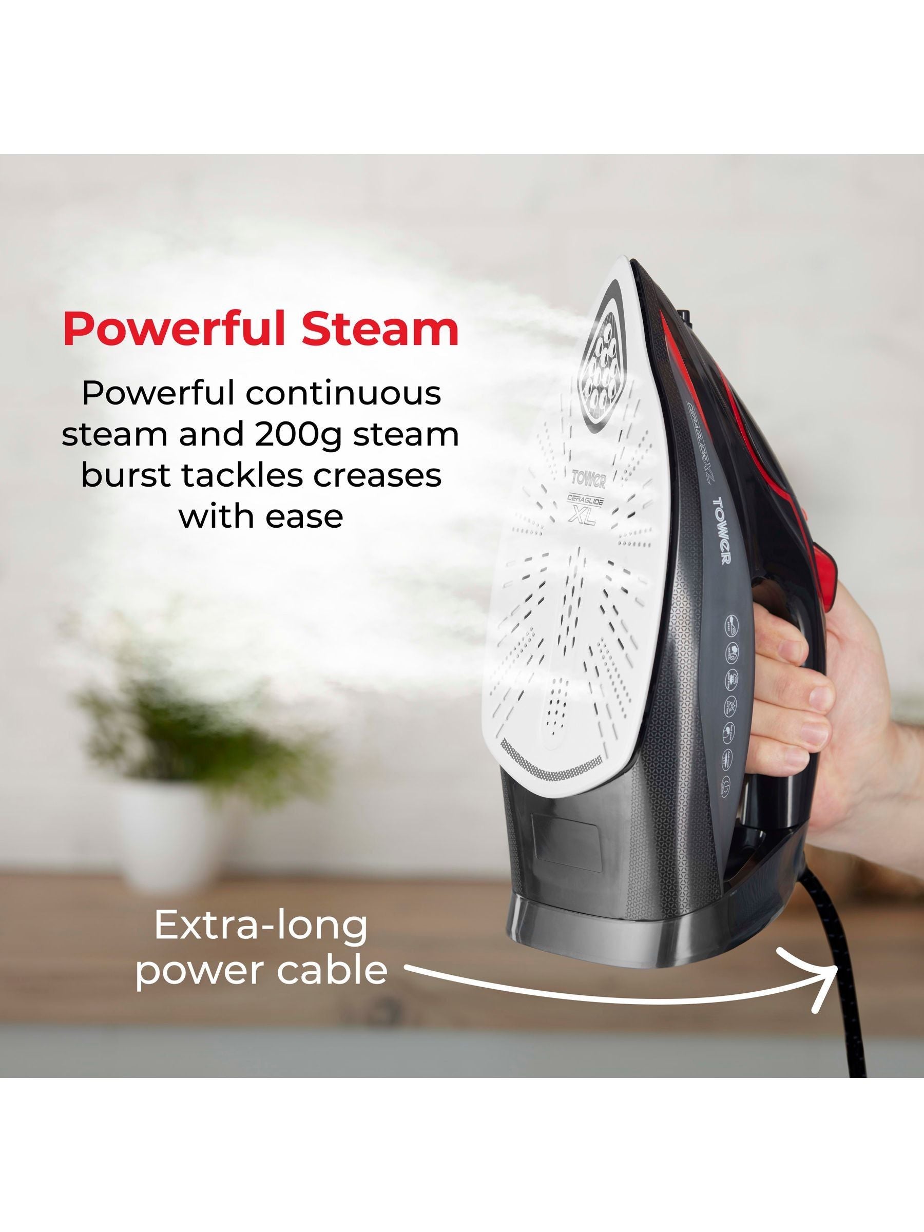 Tower steam iron cordless ceramic soleplate, imported from the UK