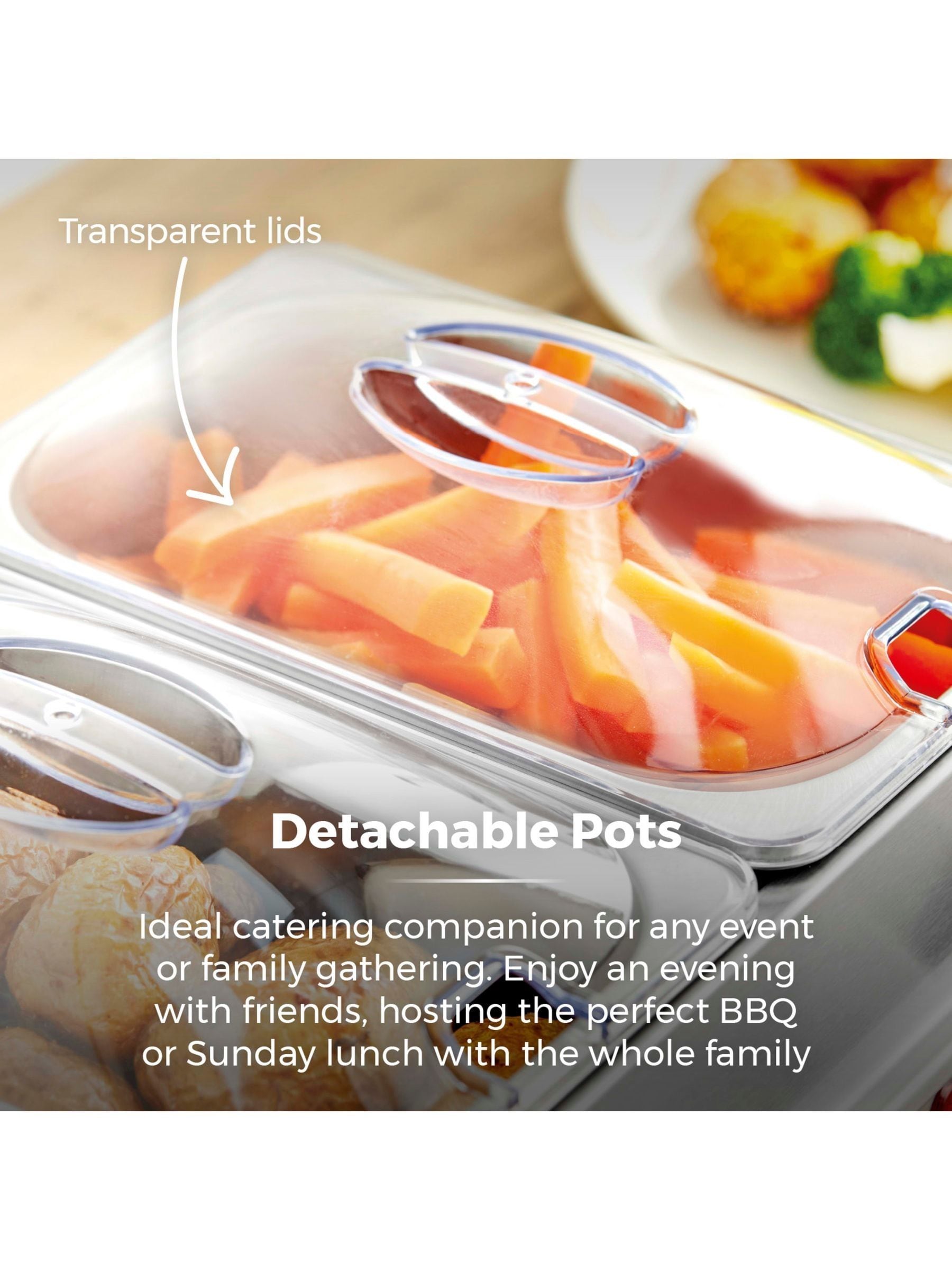 Tower Stainless Steel Buffet Server with 3 x 1.5L Tray Capacity