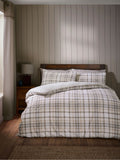 Catherine Lansfield natural cosy sherpa check duvet cover set - British product
