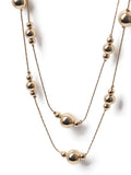 Aela gold tone orb multirow long necklace imported from the UK