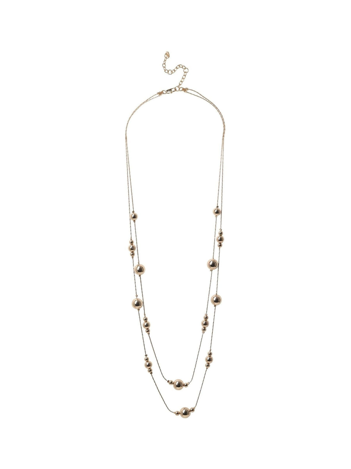 Aela gold tone orb multirow long necklace imported from the UK