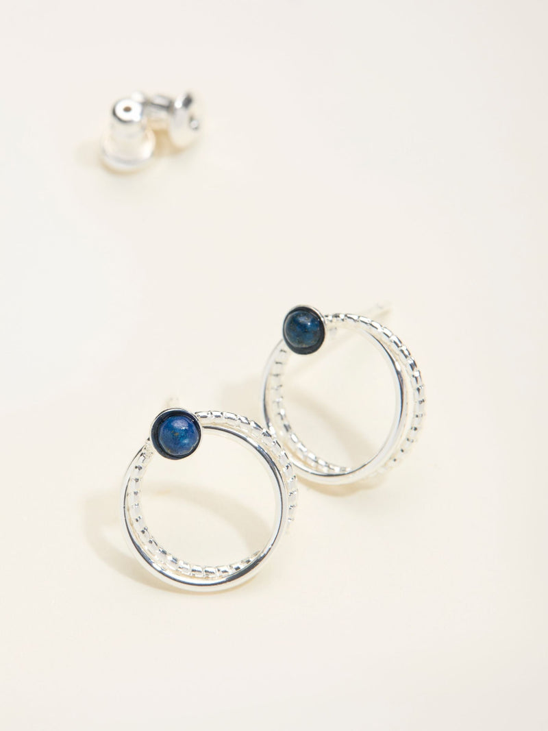 FatFace circle stud earrings silver tone, imported from the UK