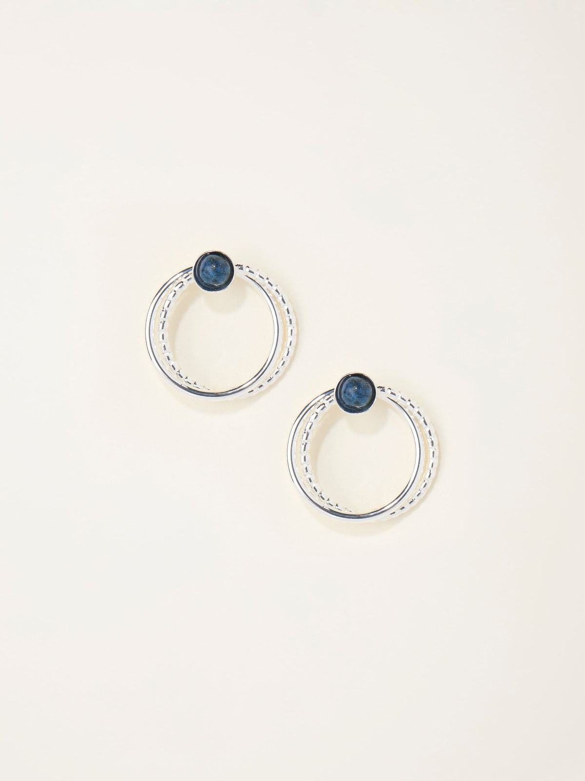 FatFace circle stud earrings silver tone, imported from the UK