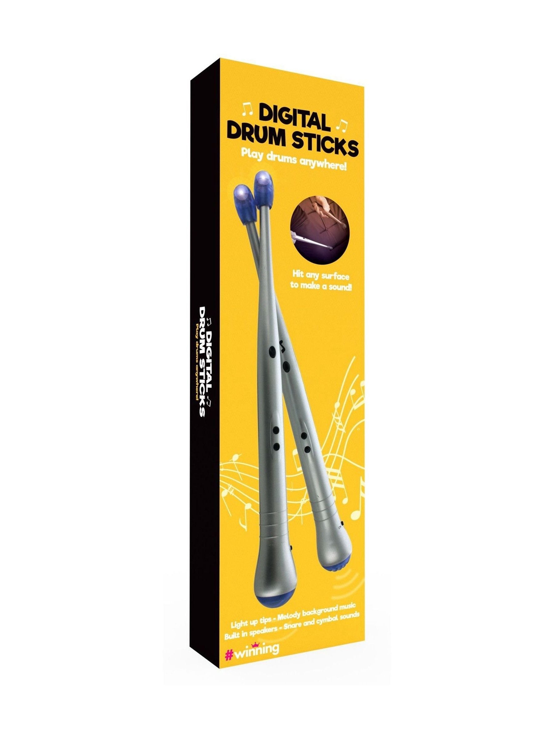 MenKind silver digital drum sticks pair (British brand)