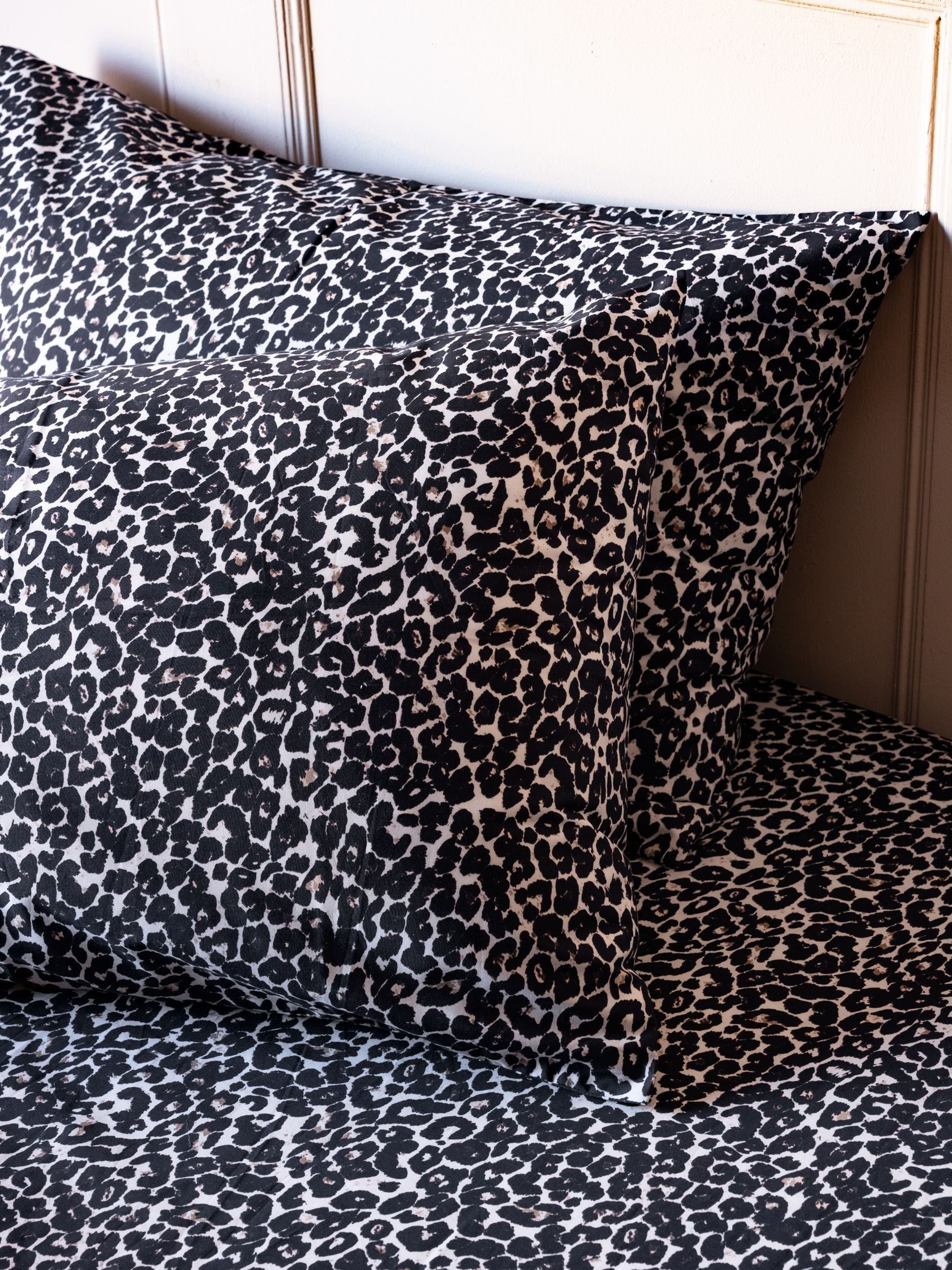 Rockett St George snow leopard pillowcases, imported from the UK