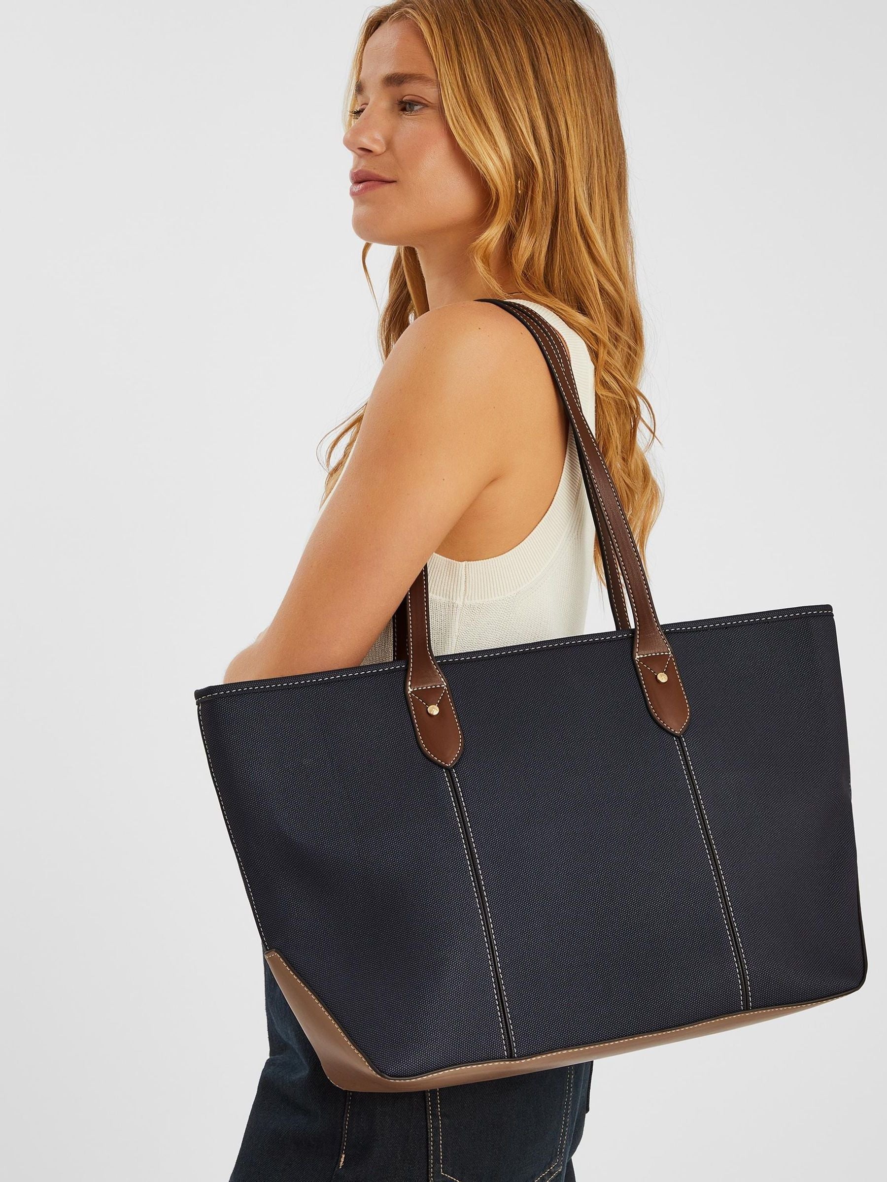 Accessorize Blue Plain Tote Bag