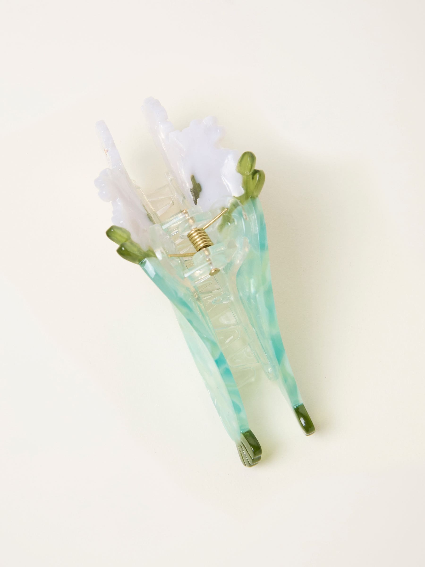 FatFace green flower bouquet claw clip (British brand)