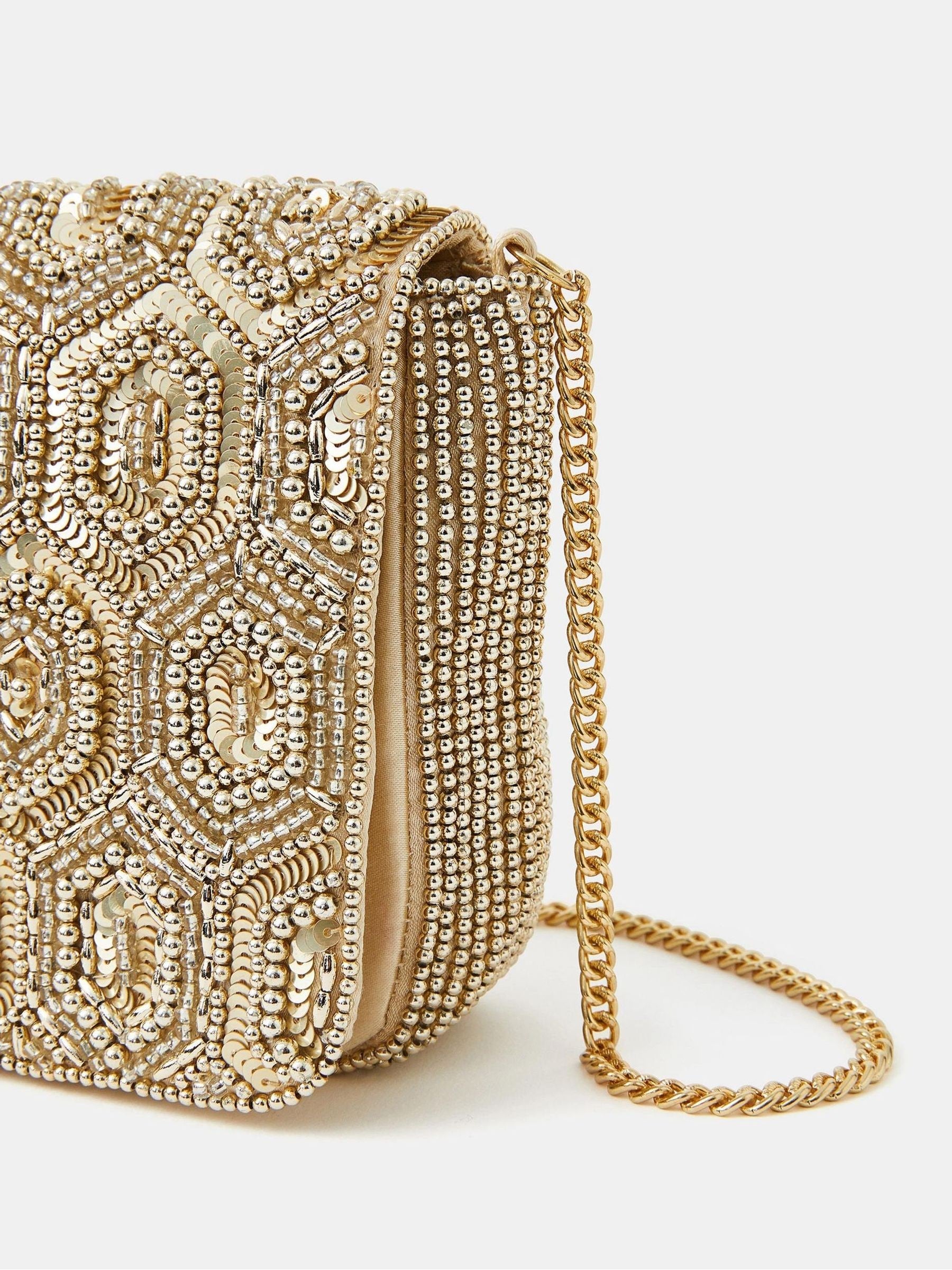 Accessorize silver embellished clutch bag - British product