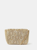 Accessorize gold embellished fold over clutch bag - British product