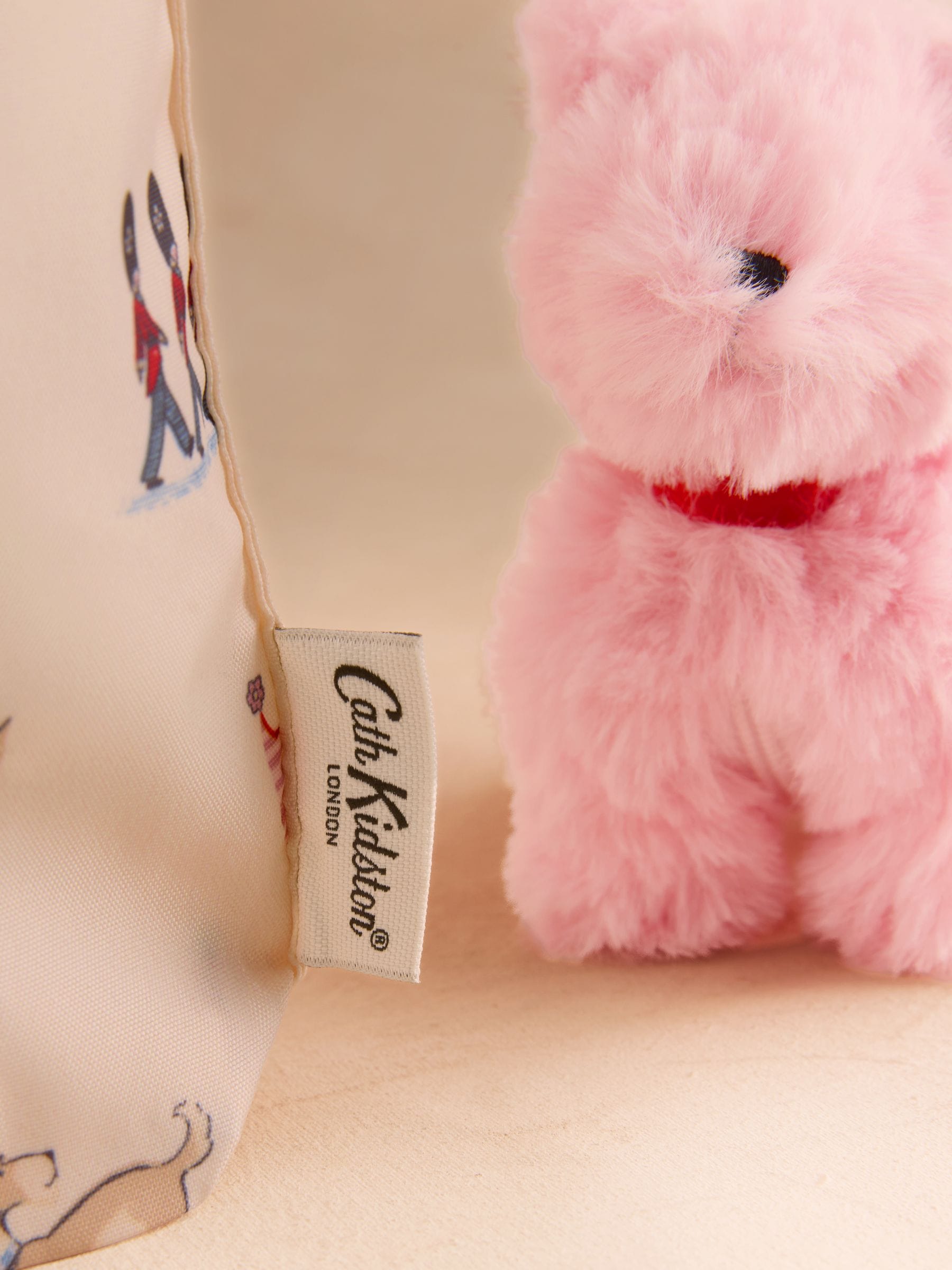 Cath Kidston Pink Stanley Dog Plush Foldaway Tote - British product