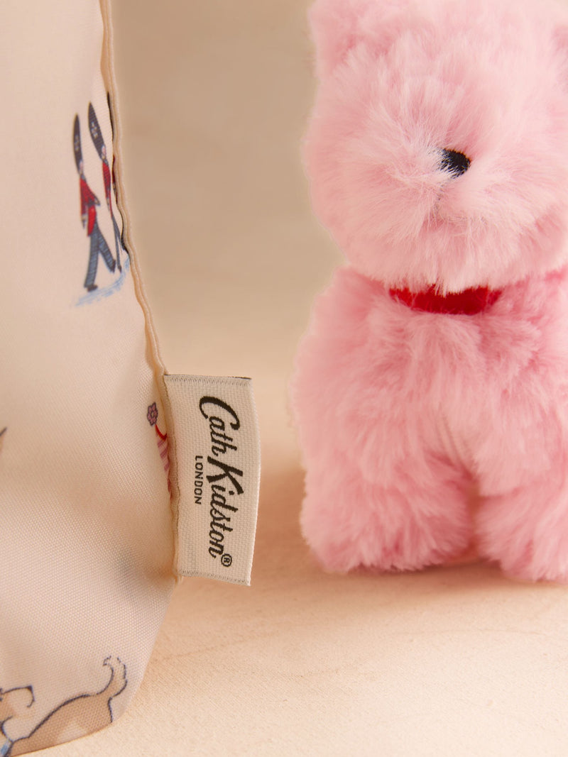 Cath Kidston Pink Stanley Dog Plush Foldaway Tote - British product