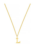 Gold Tone Initial L Waterproof Necklace with Gift Box