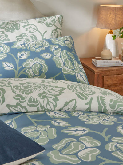 Next Duvet Day French Blue Camellia Printed Soft Touch Duvet Set- Buy online at McGrocer