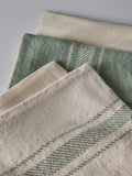 4 pack woven stripe cushion covers green and natural - British product