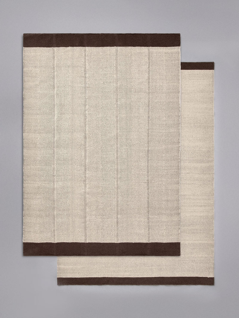 The Set 2 pack cotton herringbone flatweave rugs, imported from the UK