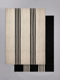 The Set 2 Pack Black Cotton Stripe Woven Herringbone Flatweave Rugs