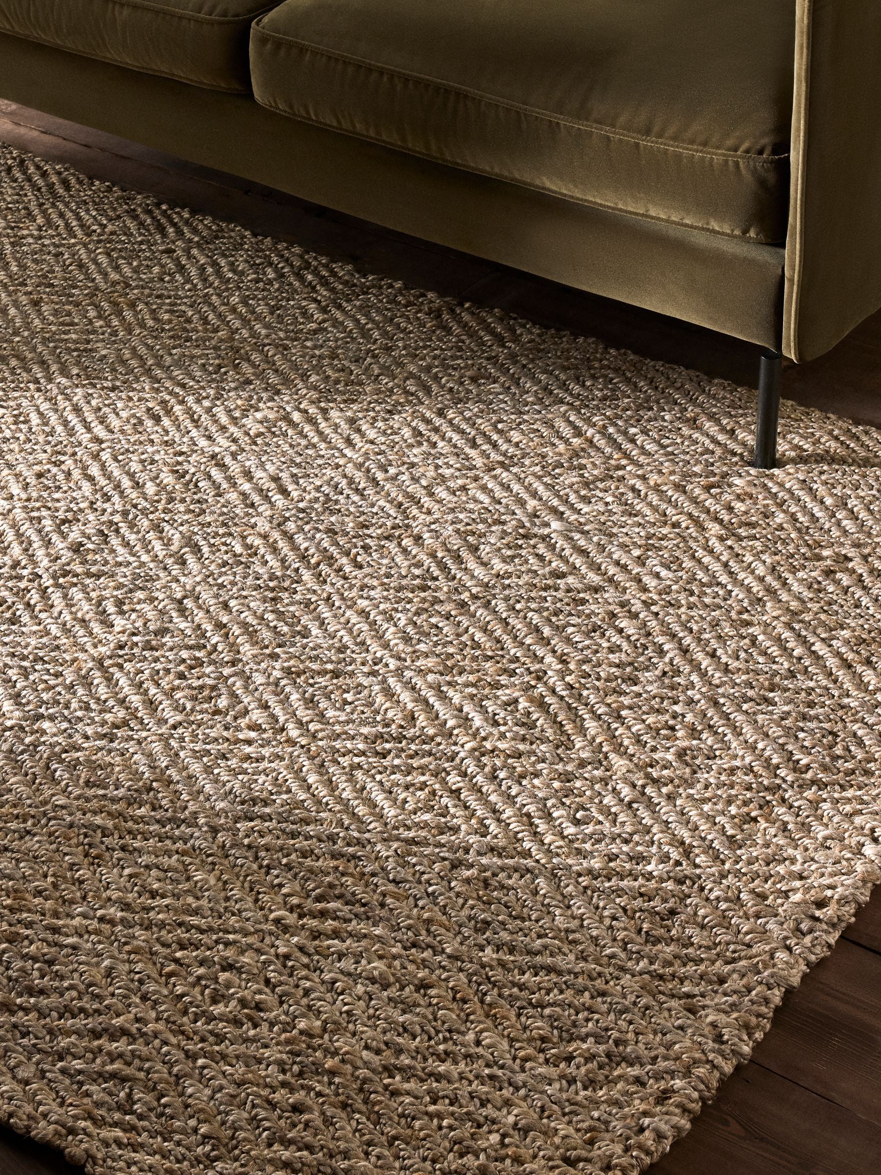 THE SET 2 pack jute flatweave rugs, natural diamond weave - British product