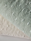 The Set 2 Pack Green/Cream Dobby Spot Brushed Throws