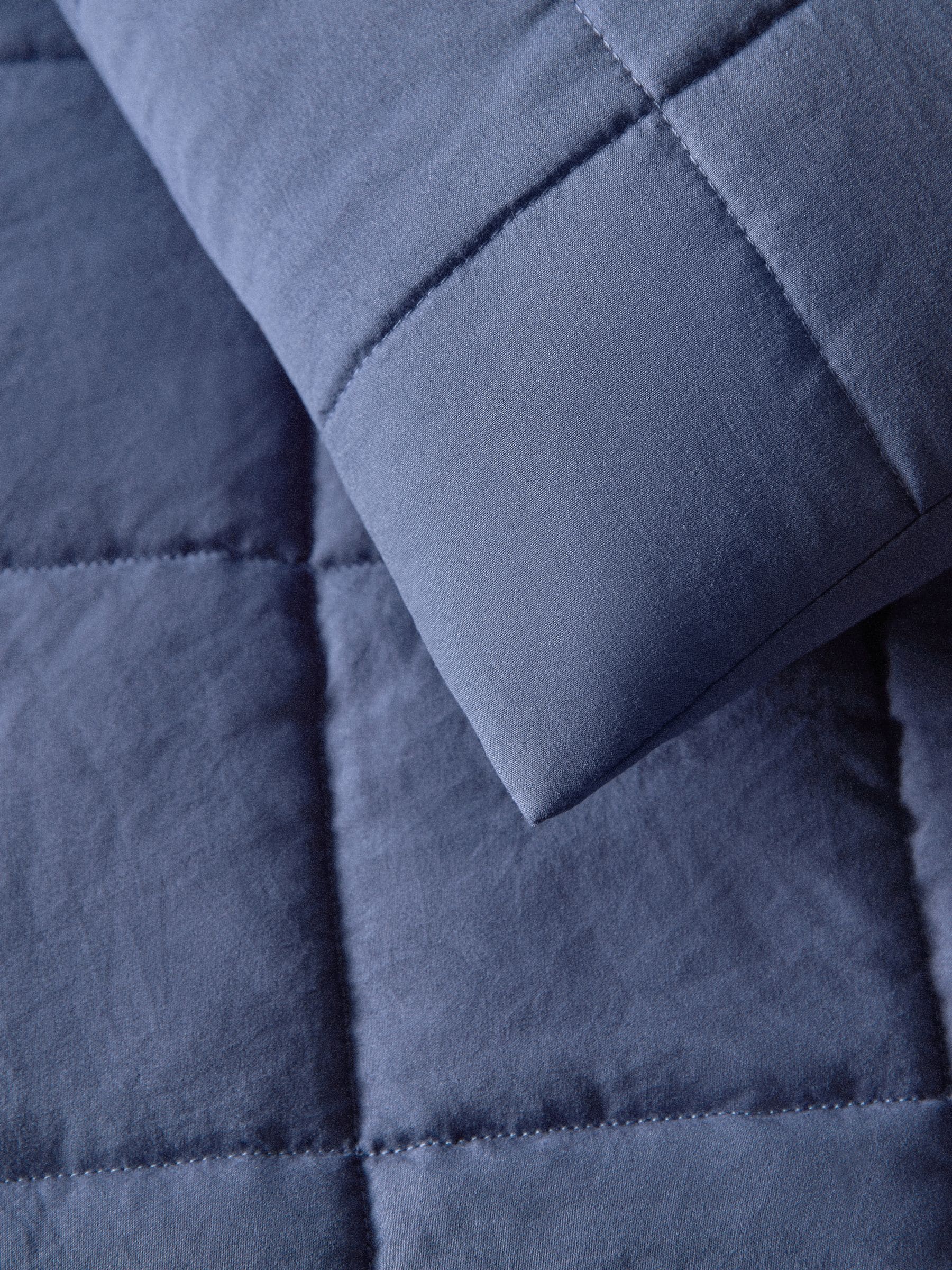 THE SET navy quilted bedspread set 3 piece, imported from the UK