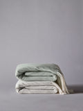 THE SET green grey herringbone throws 2 pack (British brand)