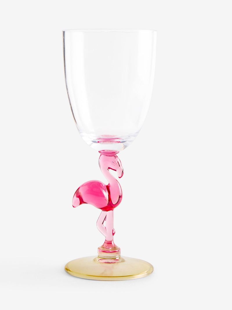 Pink yellow flamingo acrylic wine glasses set of 4 (British brand)