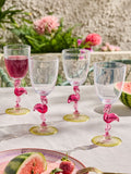Pink yellow flamingo acrylic wine glasses set of 4 (British brand)
