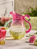 Flamingo picnic acrylic jug pink yellow ombre - British product