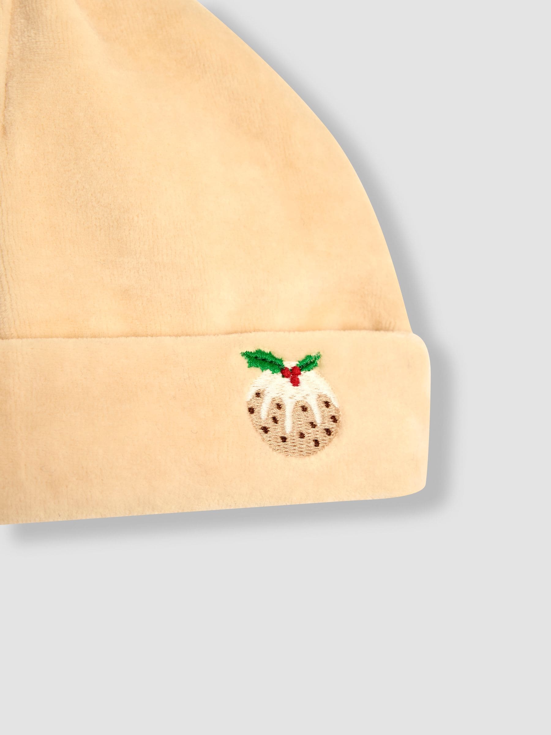 JoJo Maman Bébé stone pudding velour hat, imported from the UK