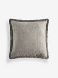 Grey herringbone fringe cushion 50x50cm, imported from the UK