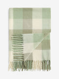 Sage Green Cosy Check Throw wool blend, UK version