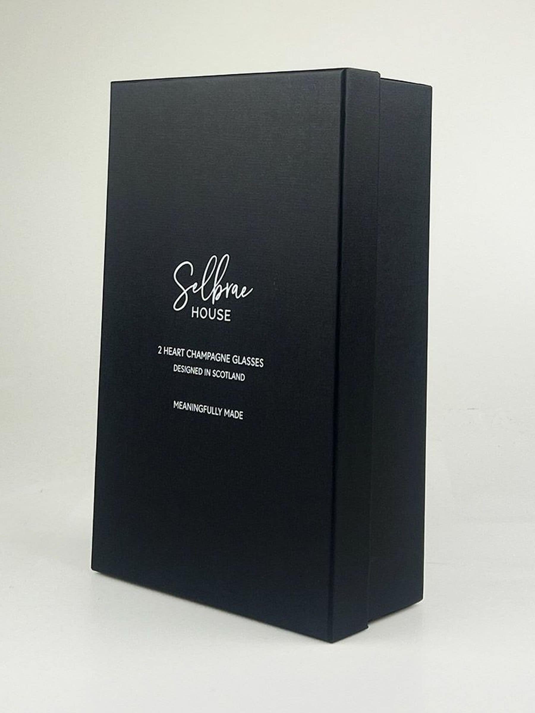 Selbrae House clear hearts champagne flutes set of 2 (British brand)
