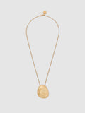 Reiss Perdita gold tone necklace with textured pebble pendant 51cm, imported from the UK