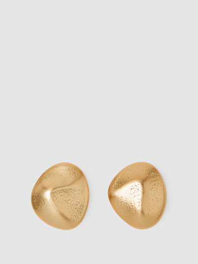 Next Gold-Tone Textured Pebble Earrings with Secure Backs- Buy online at McGrocer