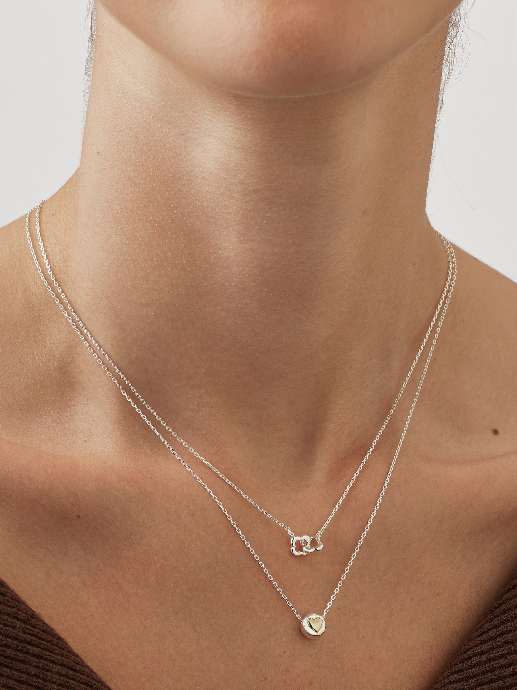 Estella Bartlett silver tone flower necklace 44-48cm - British product