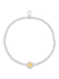 Estella Bartlett Silver Tone Heart Disc Bead Bracelet - British product