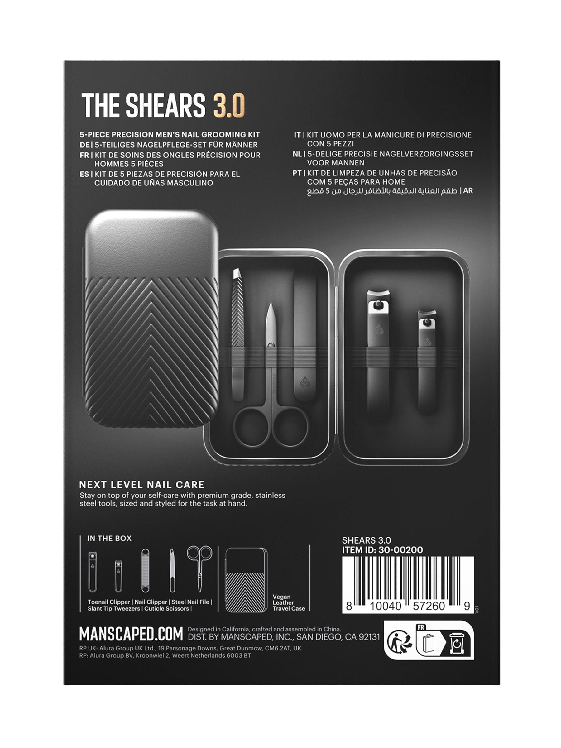 5-Piece Precision Men's Nail Grooming Kit with Stainless Steel Tools