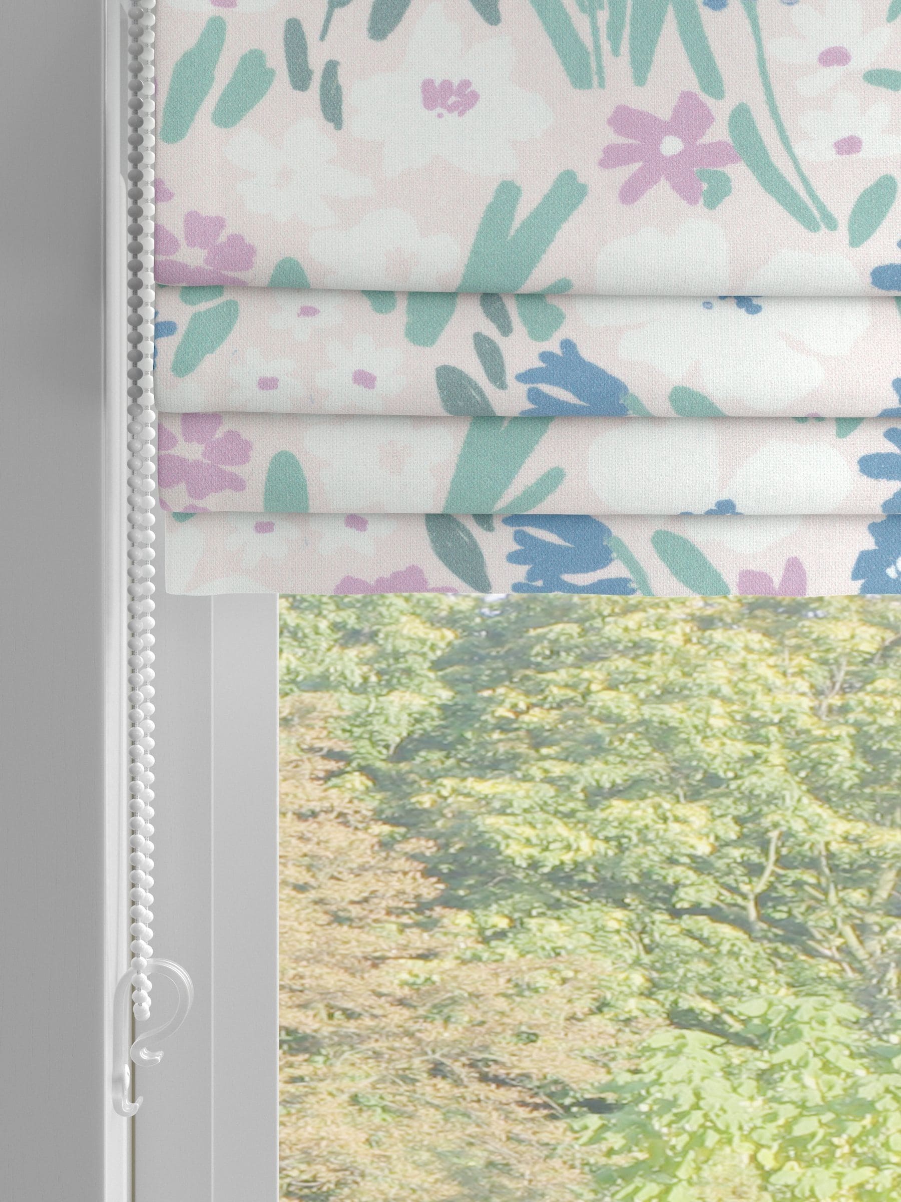 Purple Gouache floral roman blinds 640x640mm (British brand)
