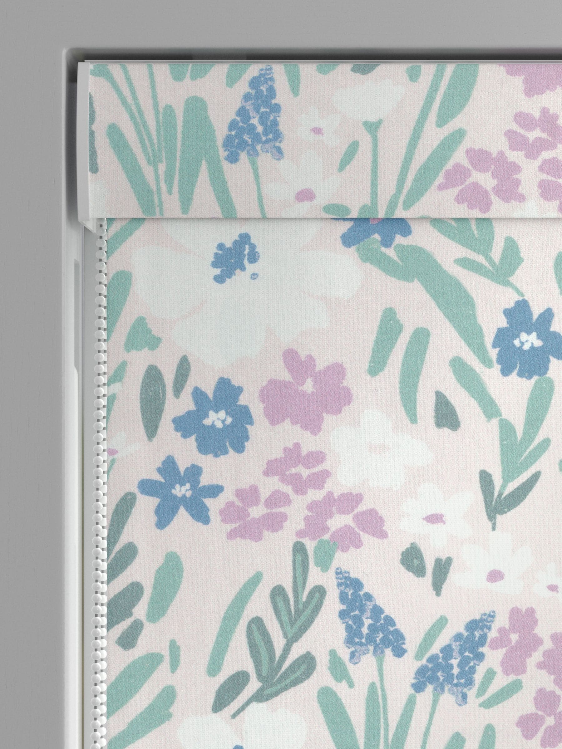 Purple Gouache floral roman blinds 640x640mm (British brand)