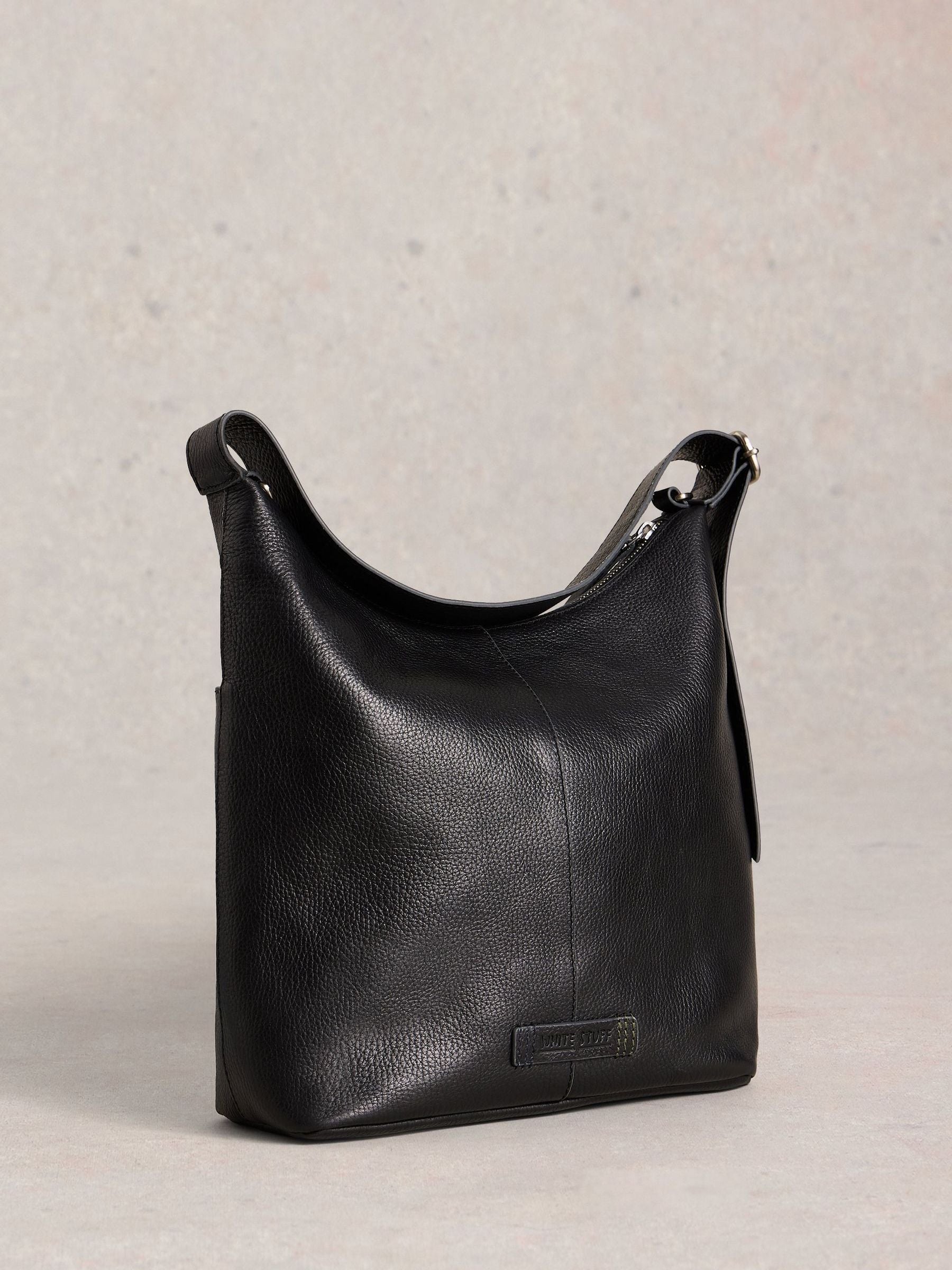 White Stuff black Sophia cross-body bag in leather, imported from the UK