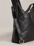 White Stuff black Sophia cross-body bag in leather, imported from the UK