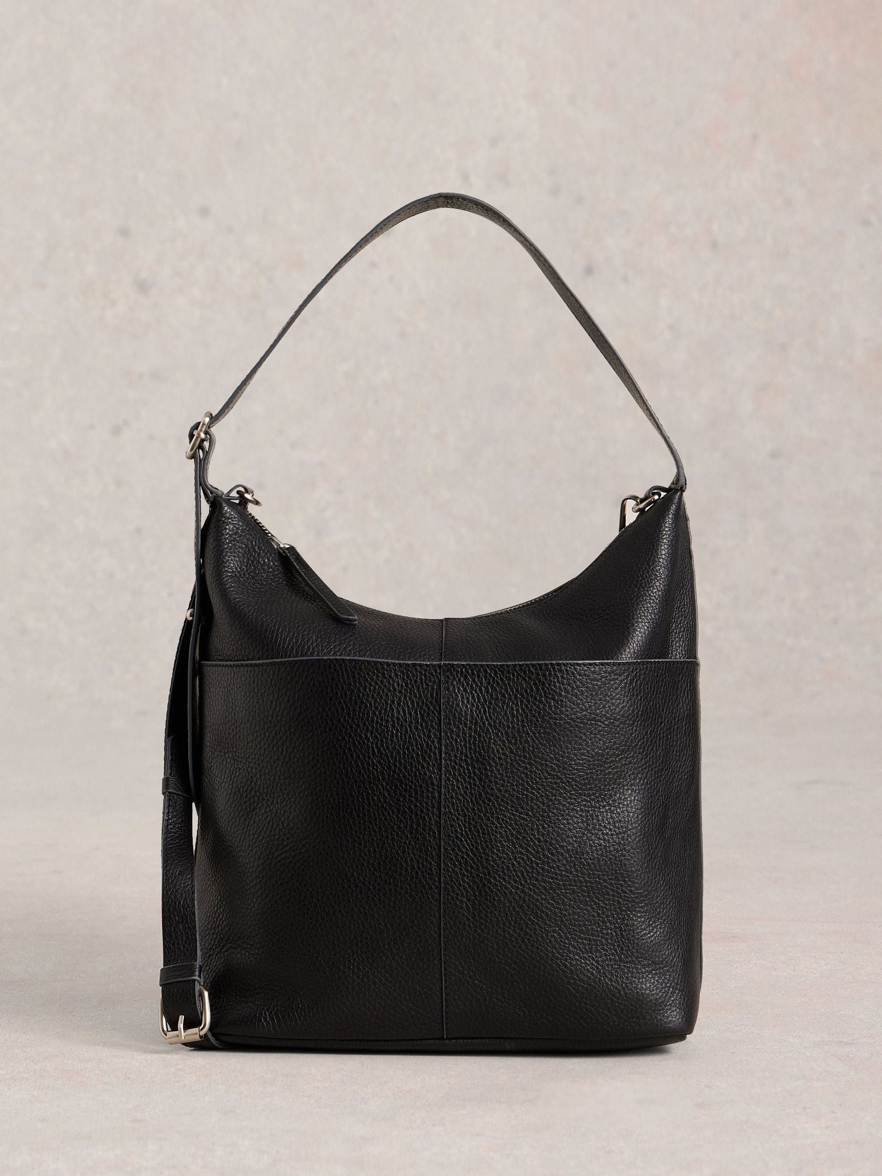 White Stuff black Sophia cross-body bag in leather, imported from the UK