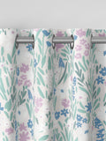 Purple gouache floral made to measure curtains, British brand