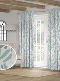 Purple gouache floral made to measure curtains, British brand